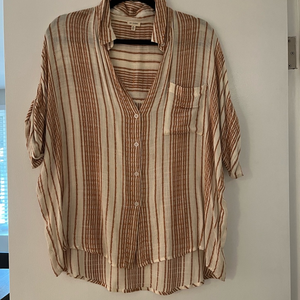 Striped Button-Up Blouse